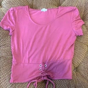 Garage pink/mauve crop shirt